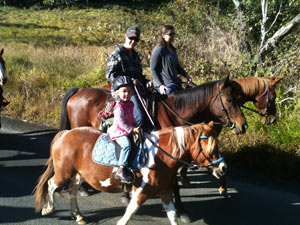 Family riding the Noosa trails